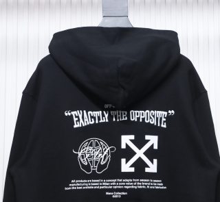 Off-White Blue Embroidered Hoodie Letter Hoodie - Image 3