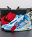 Jordan 1 Off White UNC reps with baby blue overlays and shoebox