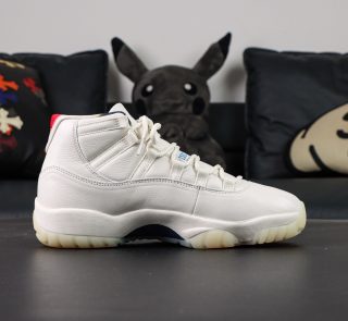 Inside view of Jordan 11 285 Reps with white leather panels