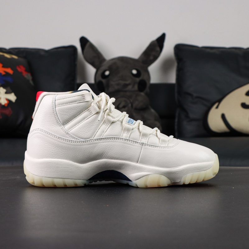 Inside view of Jordan 11 285 Reps with white leather panels