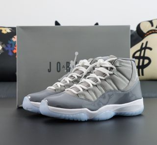 Jordan 11 Cool Grey reps with suede and patent leather in box combo