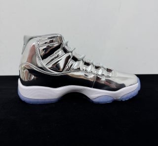 Inside view of Air Jordan 11 Dodgers Reps with chrome finish