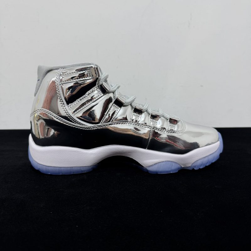 Inside view of Air Jordan 11 Dodgers Reps with chrome finish