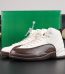 Jordan 12 SoleFly Cafecito reps with retail-style box and mocha suede design