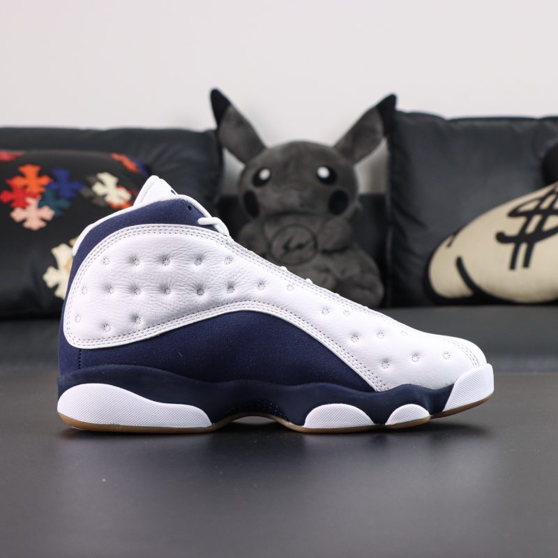 Inside view of Jordan 13 Midnight Navy Reps showing classic color blocking