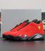 Jordan 14 Ferrari Reps with box and bright Varsity Red suede