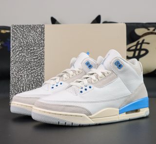 Jordan 3 Lucky Shorts Reps with box and white leather upper