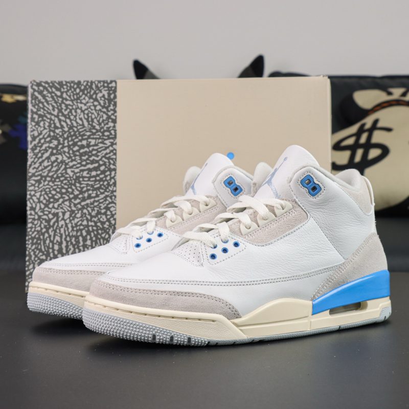 Jordan 3 Lucky Shorts Reps with box and white leather upper