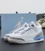 Jordan 3 UNC reps with box and blue-white colorway