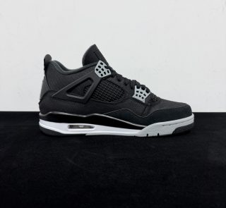 Inside view of Jordan 4 Black Canvas Reps with detailed stitching