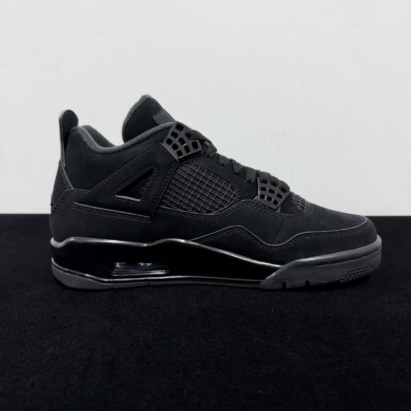 Side view of Air Jordan 4 Black Cat Reps 2020