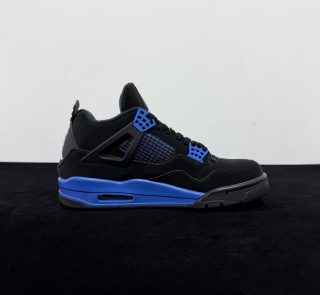 Inside view of Jordan 4 Blue Thunder Reps with mesh panel details