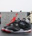 Jordan 4 Bred Reimagined reps with shoebox and black leather upper