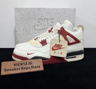 Jordan 4 Brick After Brick Reps with box displayed on table