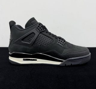 Side view of Jordan 4 Brick by Brick Black Reps
