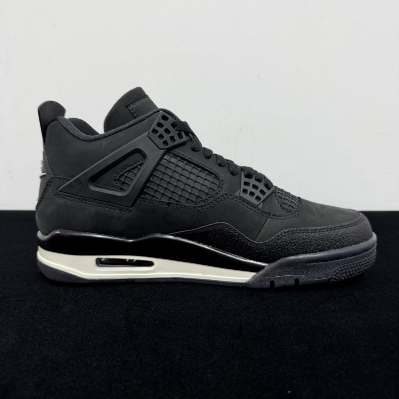 Side view of Jordan 4 Brick by Brick Black Reps
