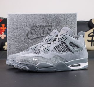 Jordan 4 Brick by Brick Grey Reps with retail-style box