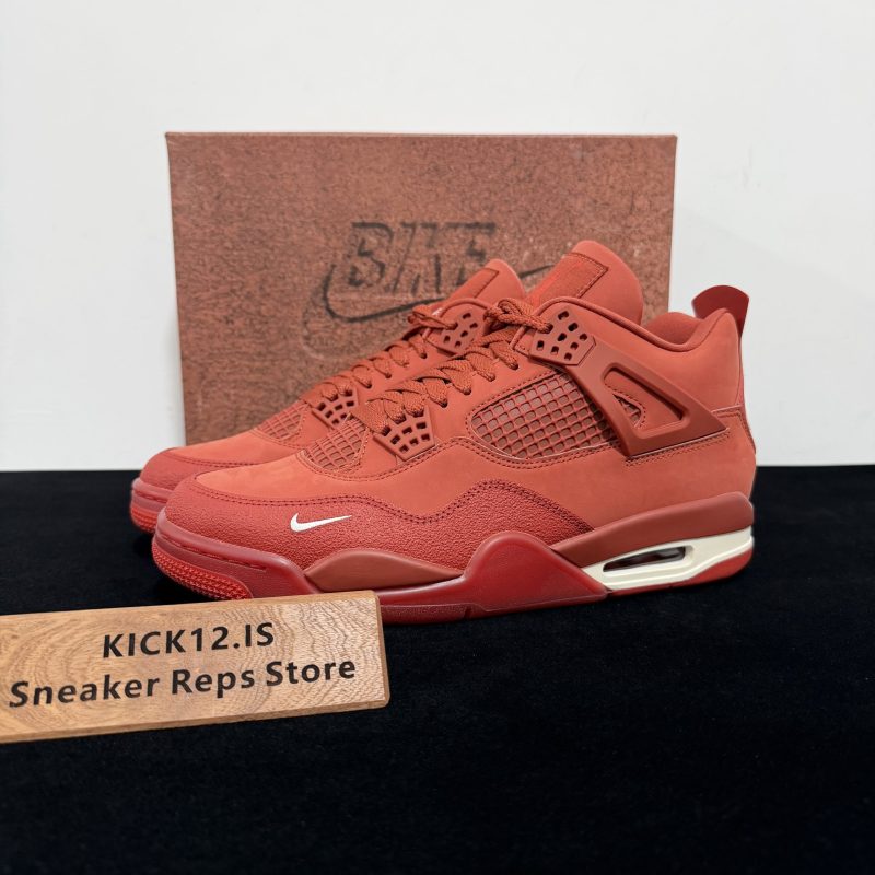 Jordan 4 Brick By Brick Reps with box displayed on table