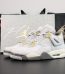 Jordan 4 Craft Photon Dust reps with grey suede and leather upper and retail box
