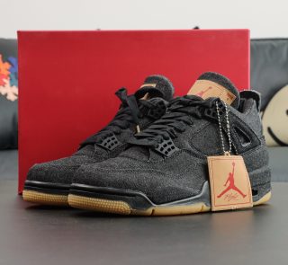 Jordan 4 Levi's Black reps with denim upper and original box