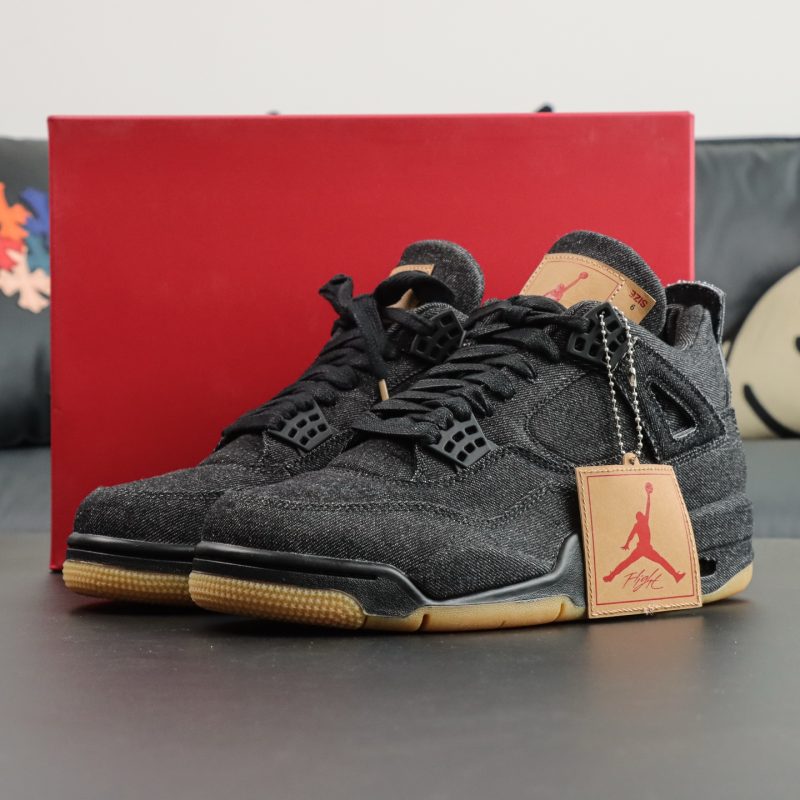 Jordan 4 Levi's Black reps with denim upper and original box