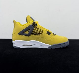 Inside view of Jordan 4 Lightning Reps with mesh panel details