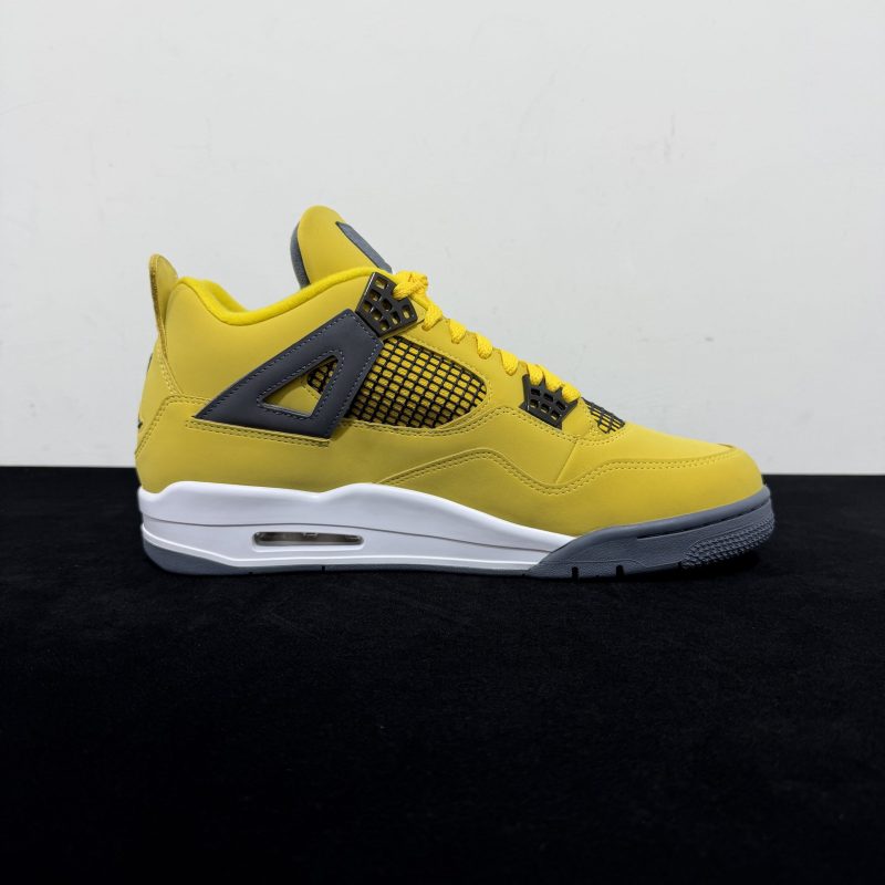 Inside view of Jordan 4 Lightning Reps with mesh panel details