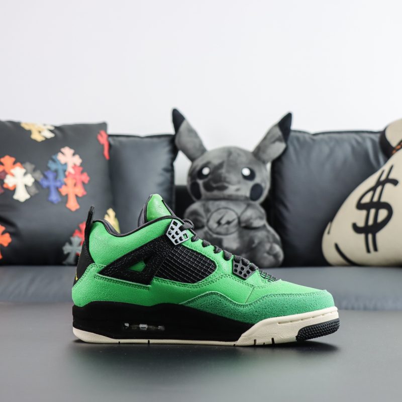 Inner side profile of Jordan 4 Manila reps with premium leather build
