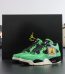 Jordan 4 Manila Reps in green leather with original-style box