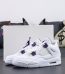 Jordan 4 Metallic Purple reps with shoebox and white leather upper with accents