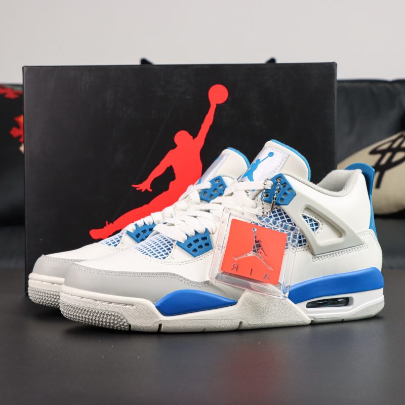 Jordan 4 Military Blue 2012 Reps with retail-style box 308497-105
