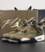 Jordan 4 Olive reps with retail-style box and medium olive leather upper