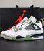 Jordan 4 Seafoam Oil Green reps with white leather and olive green accents