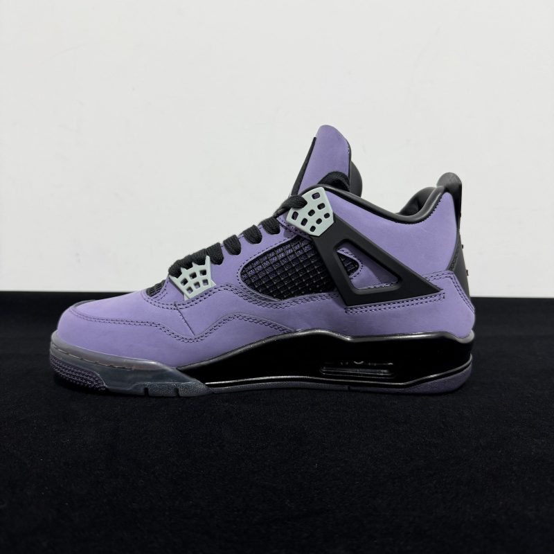 Inside view of Jordan 4 Travis Scott Purple Reps