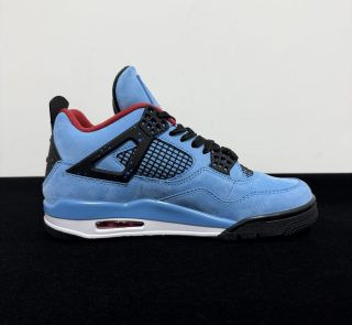 Medial side view of Jordan 4 Travis Scott Reps
