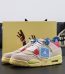 Jordan 4 Union Guava Ice reps with shoebox and pastel pink upper