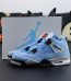 Jordan 4 University Blue reps with shoebox and light blue suede upper