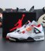 Jordan 4 What The reps with shoebox and mismatched color blocking