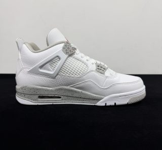 Inside view of Jordan 4 White Oreo Reps with mesh panel details