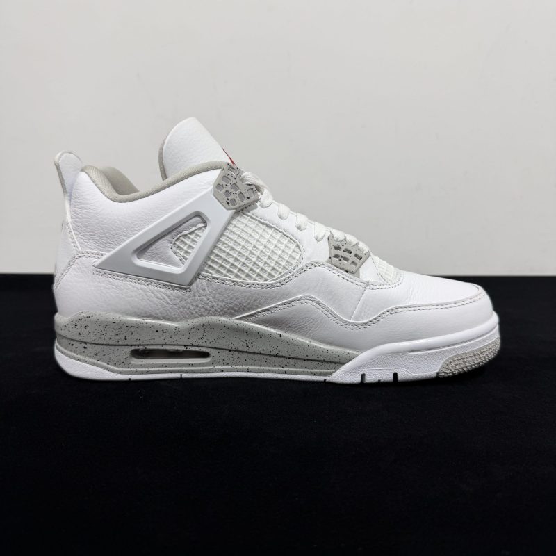Inside view of Jordan 4 White Oreo Reps with mesh panel details