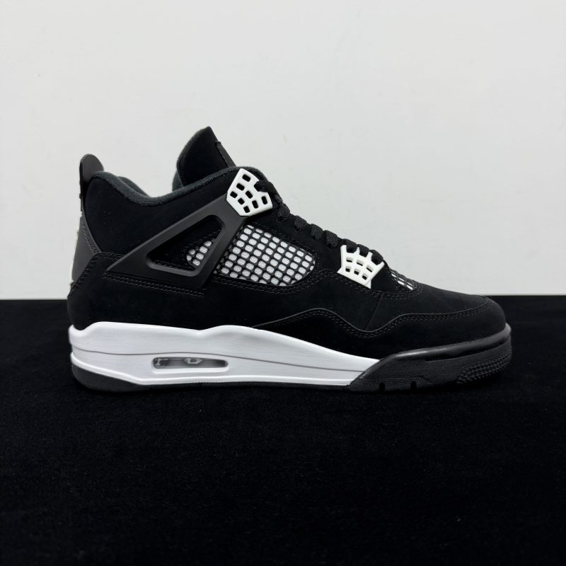 Medial side view of Jordan 4 White Thunder Reps