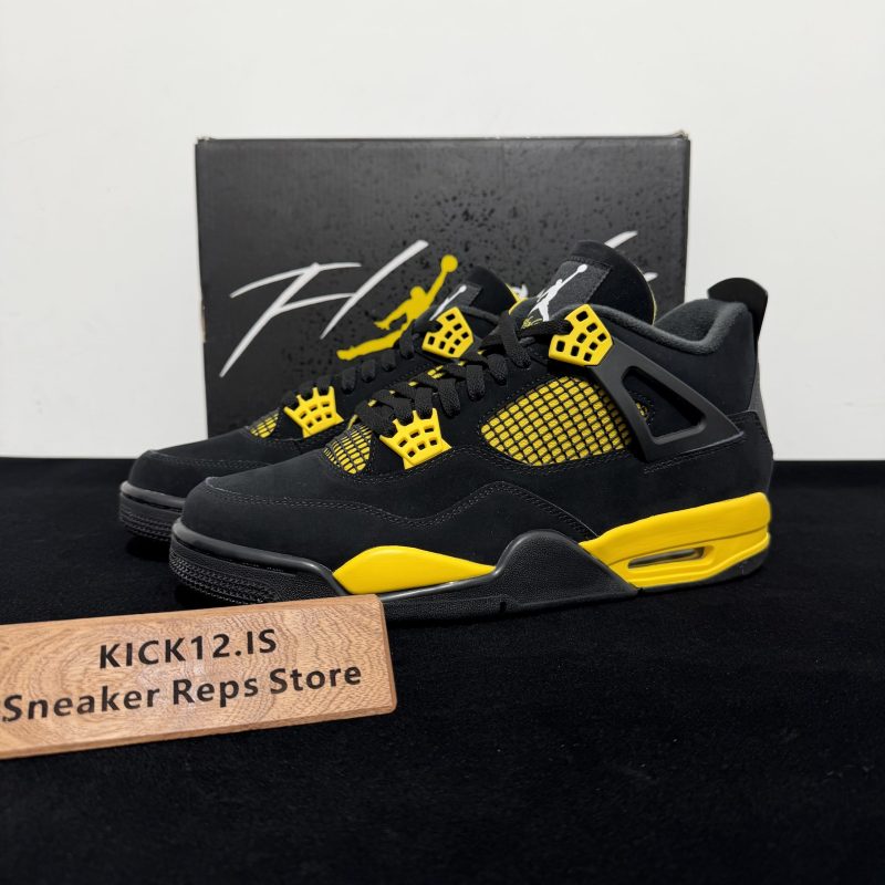 Jordan 4 Yellow Thunder Reps with box