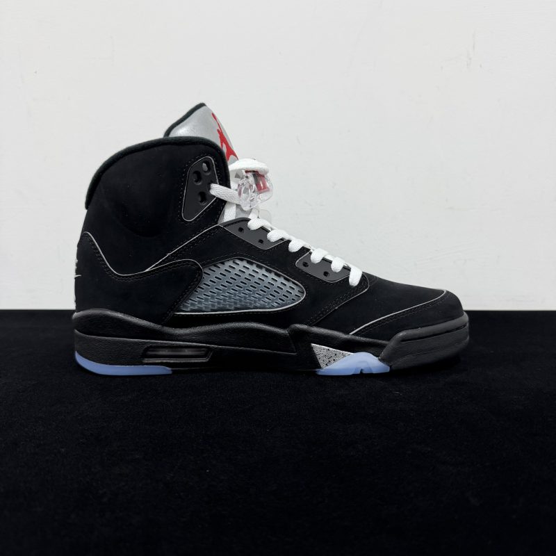 Inside view of Jordan 5 Black Metallic Reimagined Reps