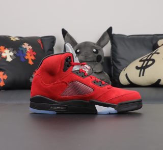 Inner side of Jordan 5 Toro Bravo Reps with mesh panel