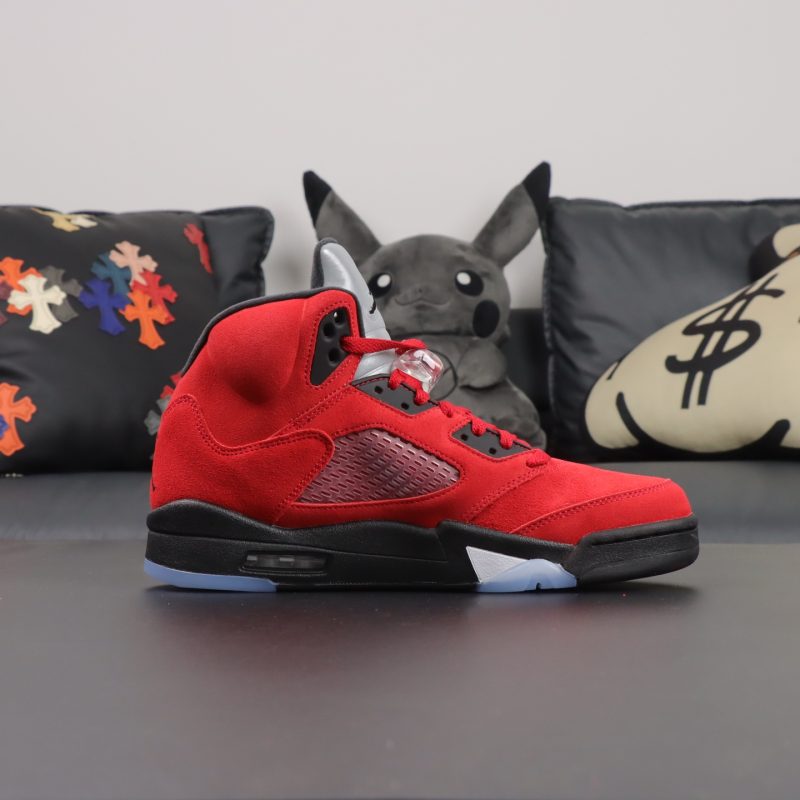 Inner side of Jordan 5 Toro Bravo Reps with mesh panel