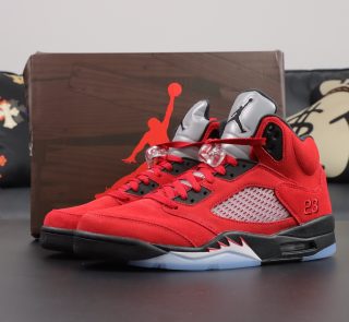 Air Jordan 5 Toro Bravo Reps with red suede and original box