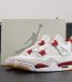 Nike SB Jordan 4 Varsity Red reps with shoebox in red suede