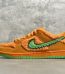 outside view of Orange Bear SB Dunks with stash tongue pocket