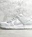 Outside view of Grey Fog Dunks reps with clean stitching