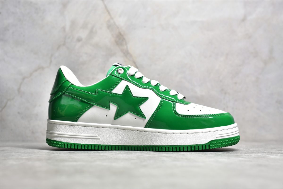 A Bathing Ape Bapesta White Green Reps - Image 3